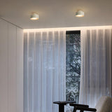 Mini White Cylinder LED Semi-Flush Mount Ceiling Light Image - 4