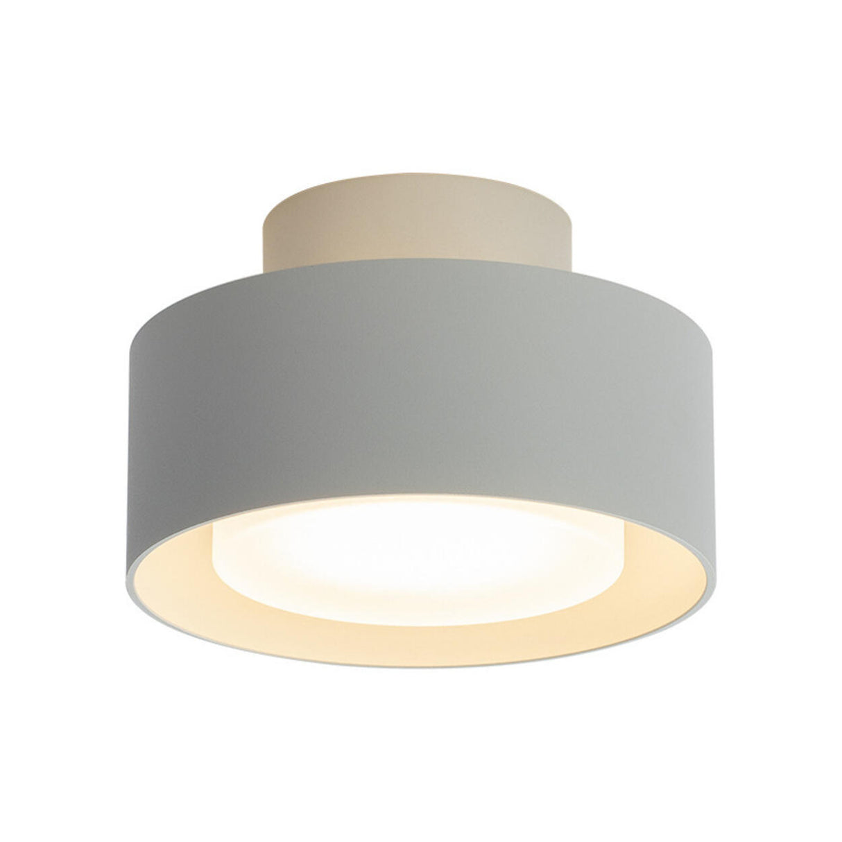 Mini White Cylinder LED Semi-Flush Mount Ceiling Light Image - 5