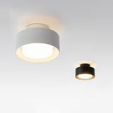 Mini White Cylinder LED Semi-Flush Mount Ceiling Light Image - 8