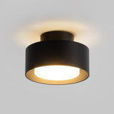 Mini White Cylinder LED Semi-Flush Mount Ceiling Light Image - 9