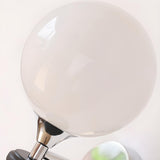 Mini White Glass Globe Wall Sconce with Pull Chain Image - 11