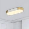 Mini White Gold Geometric LED Flush Mount Ceiling Light Image - 1