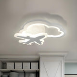 Mini White Moon Cloud LED Semi-Flush Mount Ceiling Lamp Image - 5