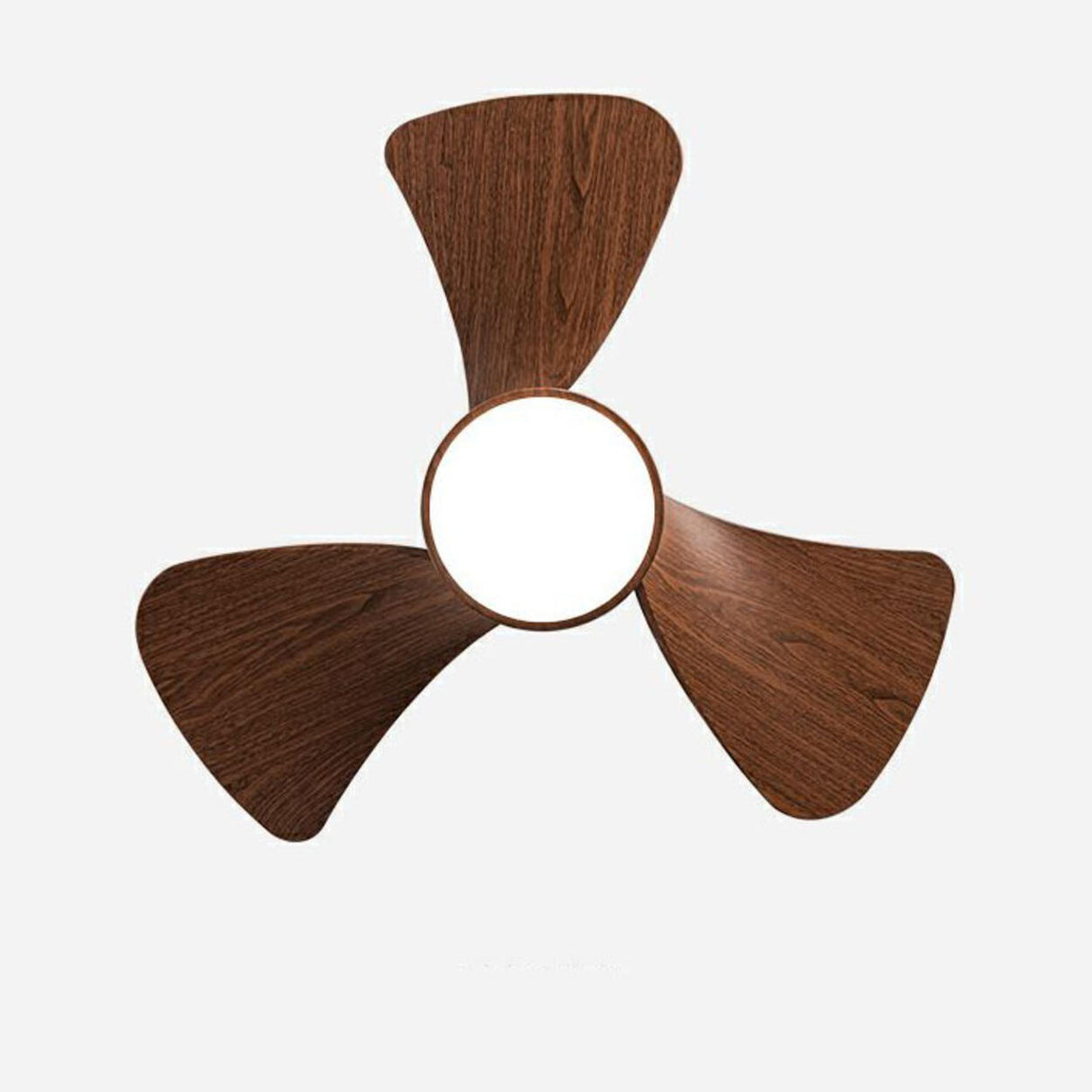 Mini Wooden 3-Blade Flush Ceiling Fan with LED Light Image - 12