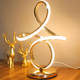 Minimalism White Spiral Metal LED Decor Table Lamp Image - 3