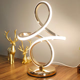 Minimalism White Spiral Metal LED Decor Table Lamp Image - 4