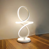 Minimalism White Spiral Metal LED Decor Table Lamp Image - 6