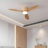 Minimalist 3-Blade Bedroom Floush Mount Ceiling Fan Light Image - 1