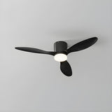 Minimalist 3-Blade Bedroom Floush Mount Ceiling Fan Light Image - 3