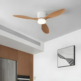 Minimalist 3-Blade Bedroom Floush Mount Ceiling Fan Light Image - 4