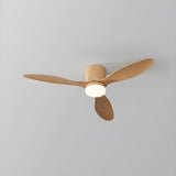 Minimalist 3-Blade Bedroom Floush Mount Ceiling Fan Light Image - 5