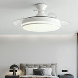 Minimalist 3 Blade Round Flush Mount Ceiling Fan Light Image - 1