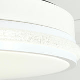 Minimalist 3 Blade Round Flush Mount Ceiling Fan Light Image - 11