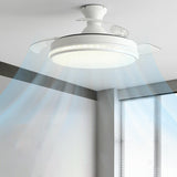 Minimalist 3 Blade Round Flush Mount Ceiling Fan Light Image - 16