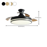 Minimalist 3 Blade Round Flush Mount Ceiling Fan Light #size