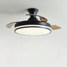 Minimalist 3 Blade Round Flush Mount Ceiling Fan Light Image - 2