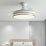 Minimalist 3 Blade Round Flush Mount Ceiling Fan Light Image - 5