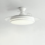 Minimalist 3 Blade Round Flush Mount Ceiling Fan Light Image - 7