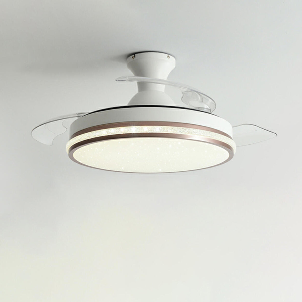 Minimalist 3 Blade Round Flush Mount Ceiling Fan Light Image - 9