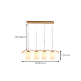 Minimalist 3-Light Cone Wooden Island Ceiling Light #size