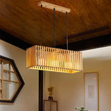 Minimalist 3-Light Cone Wooden Island Ceiling Light Image - 4