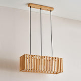 Minimalist 3-Light Cone Wooden Island Ceiling Light Image - 7