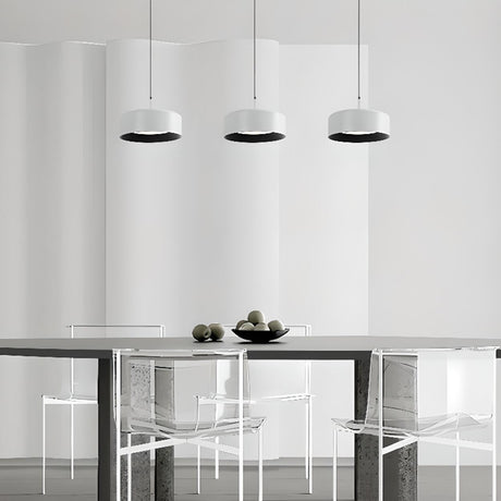 Minimalist 3-Light Cylinder Black Pendant Light Image - 1