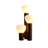 Minimalist 3-Light Glass Shades Brown Metal Table Lamp Image - 6