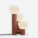 Minimalist 3-Light Glass Shades Brown Metal Table Lamp Image - 7