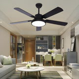 Minimalist 5-Blade Modern LED Ceiling Fan with Light Image - 5