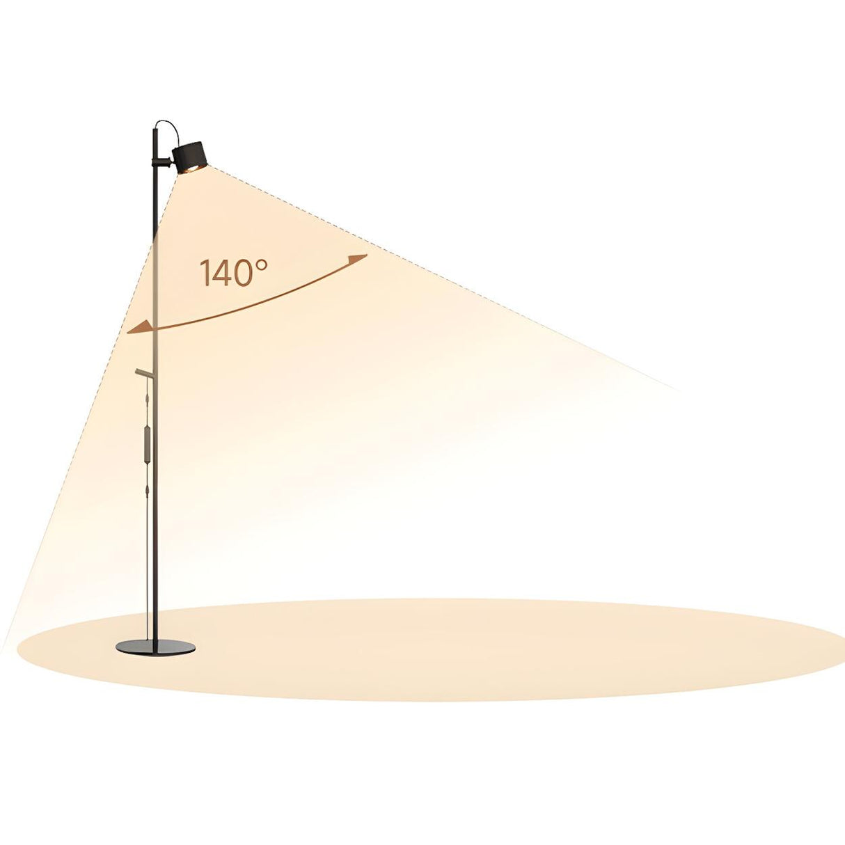 Minimalist Adjustable Black Cylinder Metal Floor Lamp Image - 11