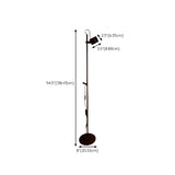 Minimalist Adjustable Black Cylinder Metal Floor Lamp #size