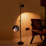 Minimalist Adjustable Black Cylinder Metal Floor Lamp Image - 4