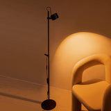 Minimalist Adjustable Black Cylinder Metal Floor Lamp Image - 6