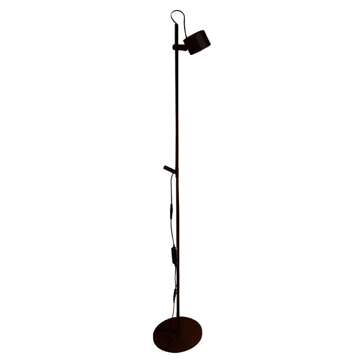 Minimalist Adjustable Black Cylinder Metal Floor Lamp Image - 7