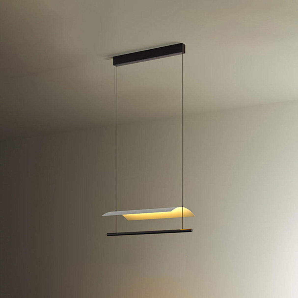 Minimalist Adjustable Black Linear Island Light Image - 2