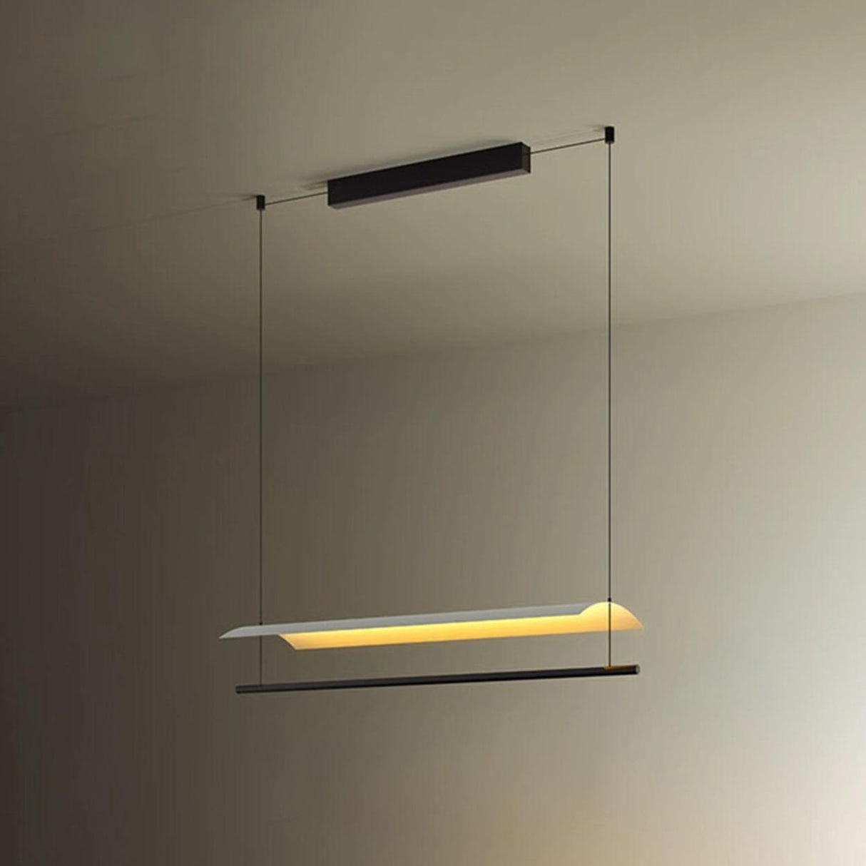 Minimalist Adjustable Black Linear Island Light Image - 3