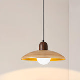 Minimalist Adjustable Height Wooden Pendant Light Image - 1