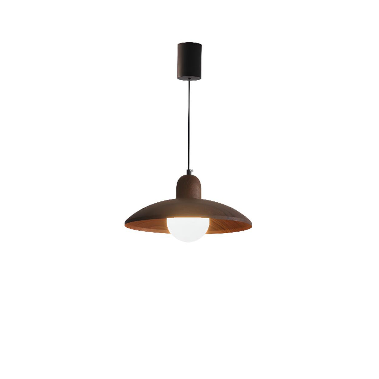 Minimalist Adjustable Height Wooden Pendant Light Image - 11