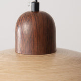 Minimalist Adjustable Height Wooden Pendant Light Image - 13