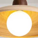 Minimalist Adjustable Height Wooden Pendant Light Image - 14