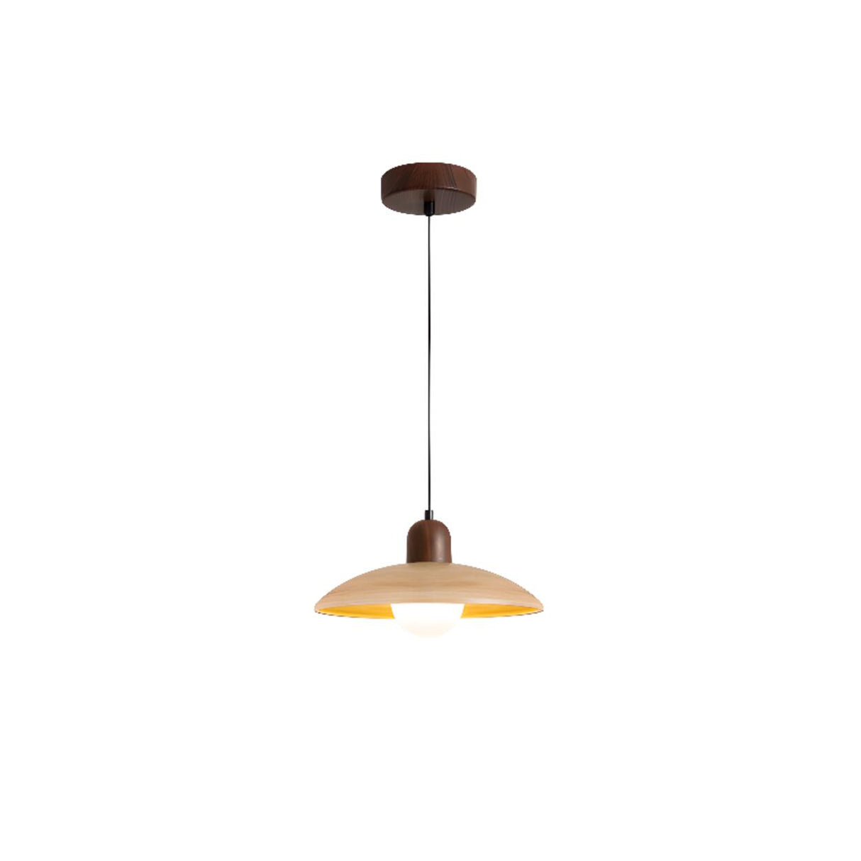 Minimalist Adjustable Height Wooden Pendant Light Image - 2