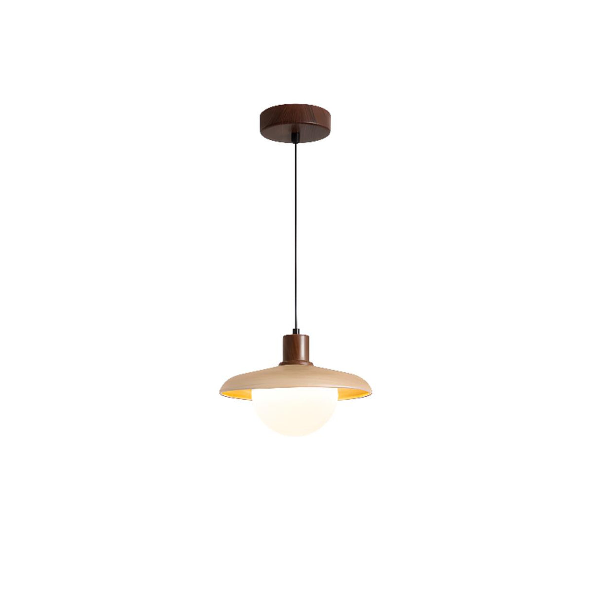 Minimalist Adjustable Height Wooden Pendant Light Image - 3