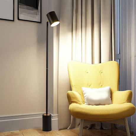 Minimalist Adjustable LED Cylinder Floor Lamps Image - 2