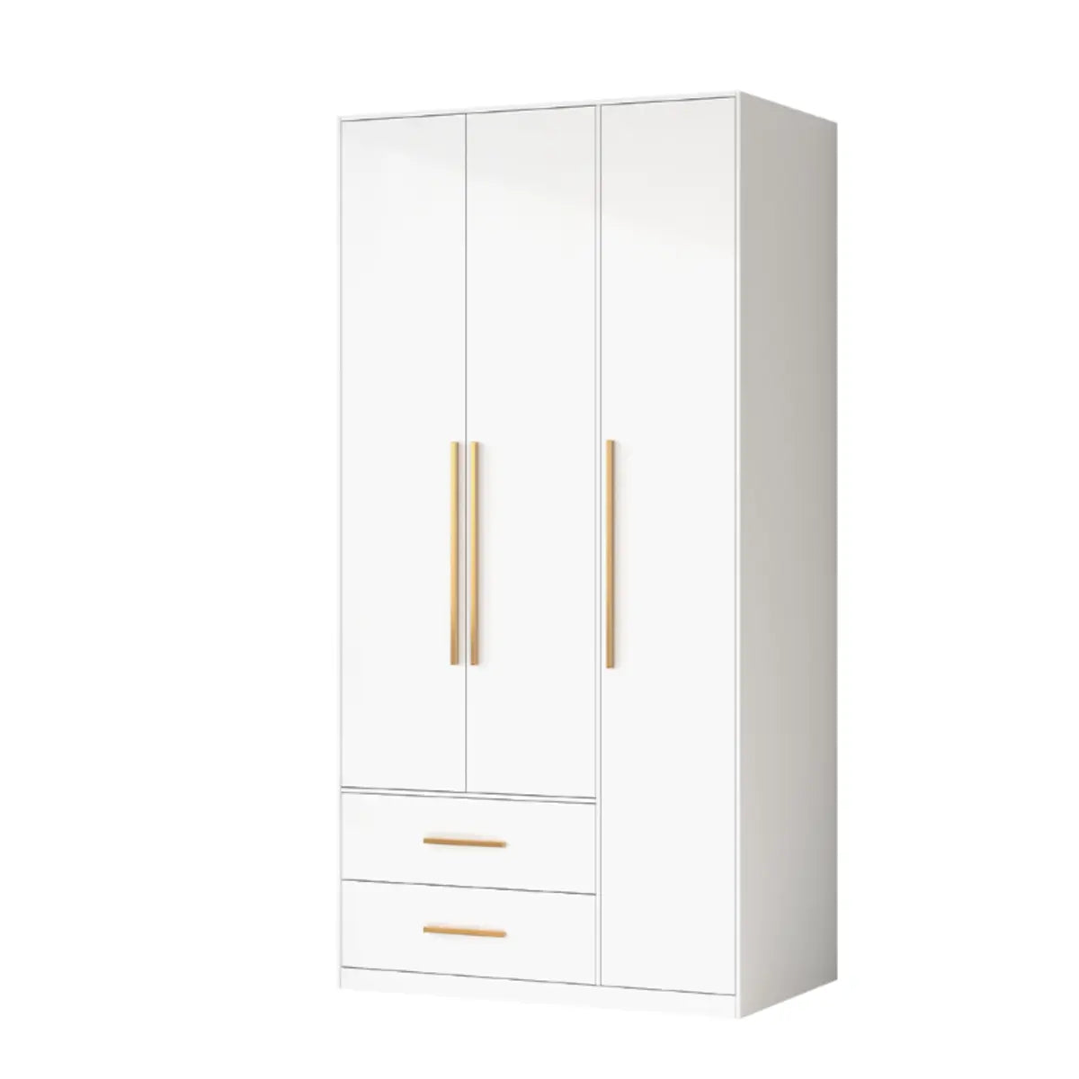 Minimalist Alloy White Spacious Wardrobe with Shelves Image - 10