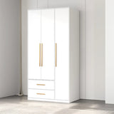 Minimalist Alloy White Spacious Wardrobe with Shelves Image - 13