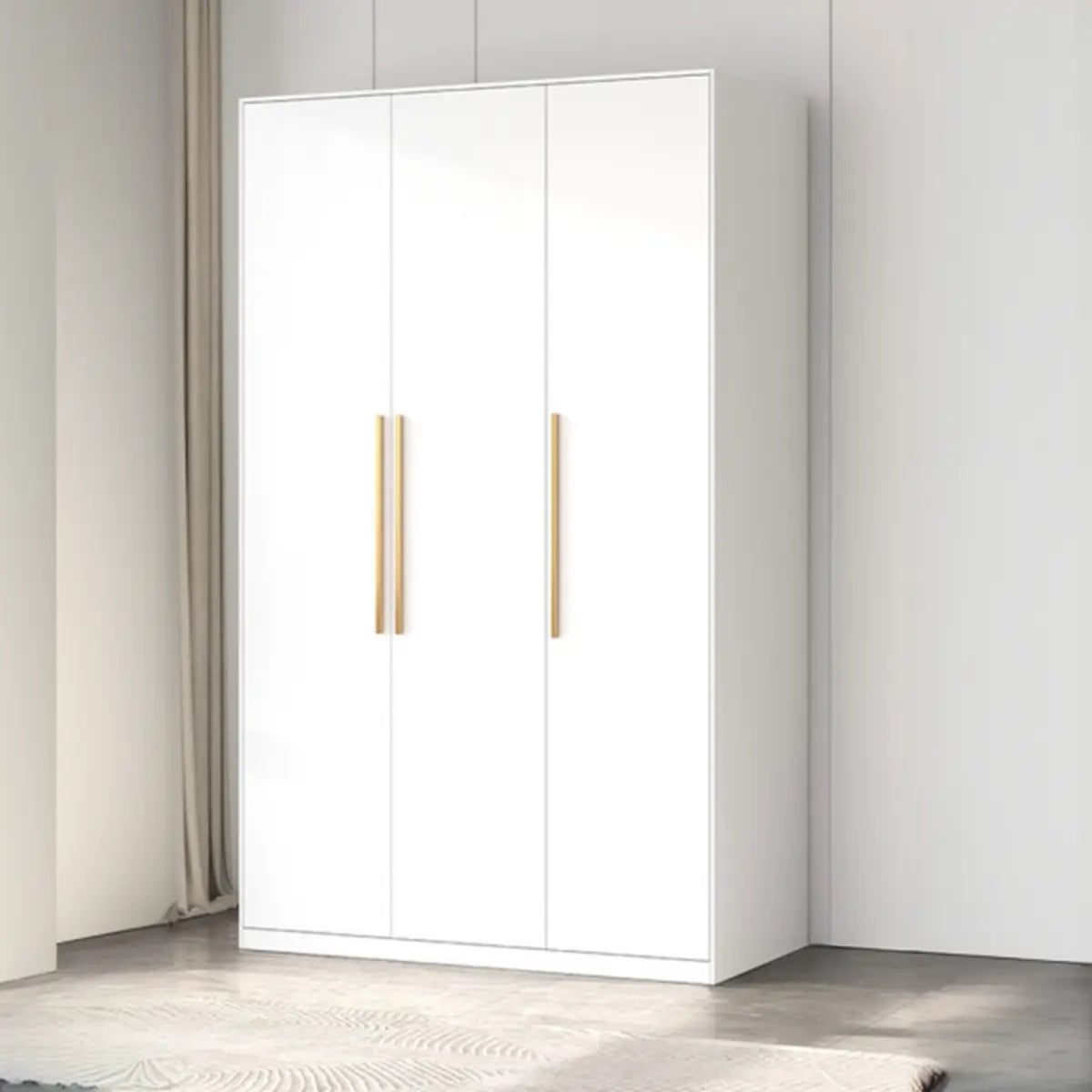 Minimalist Alloy White Spacious Wardrobe with Shelves Image - 15