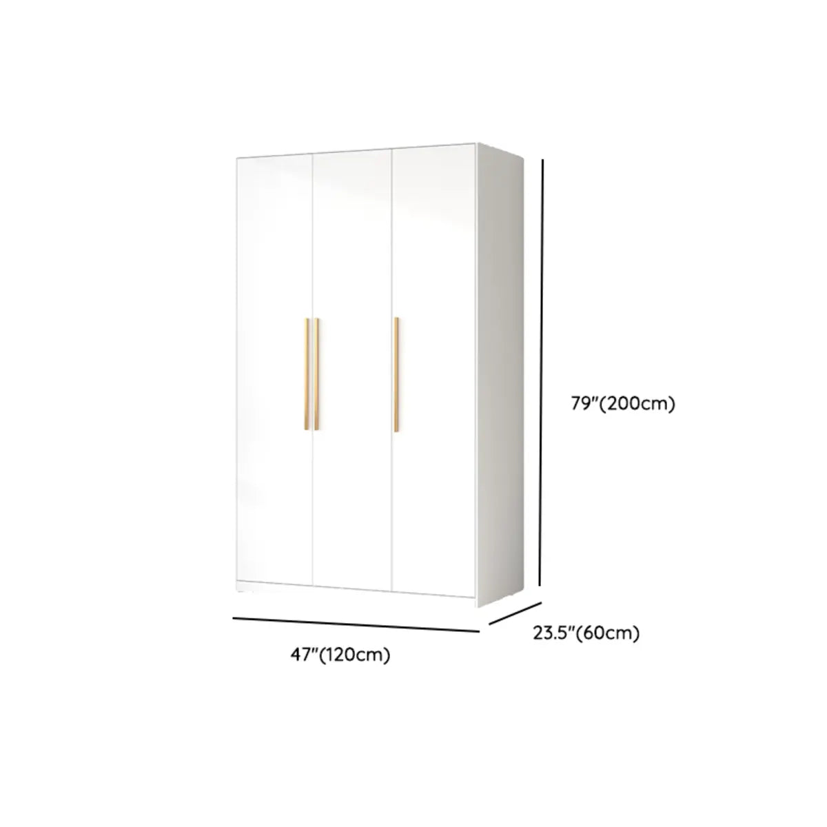 Minimalist Alloy White Spacious Wardrobe with Shelves 