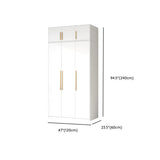 Minimalist Alloy White Spacious Wardrobe with Shelves Image - 18