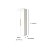 Minimalist Alloy White Spacious Wardrobe with Shelves Image - 19